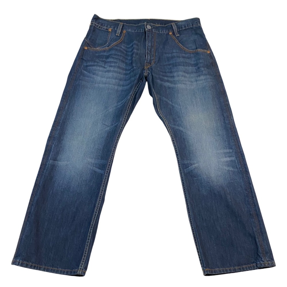 Levis 514 Mens Straight Fit Jeans Blue 36x29 Medium Wash Denim White Label